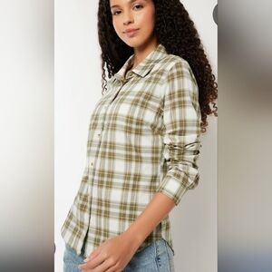 Toad&Co Custom Fit Organic Cotton Light Airy Flannel Shirt Top Horny Toad Size S